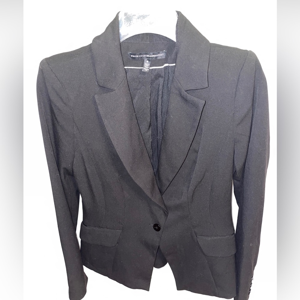 White House Black Market Dress Blazer Women’s Size 6 Black Jacket Long Sleeve